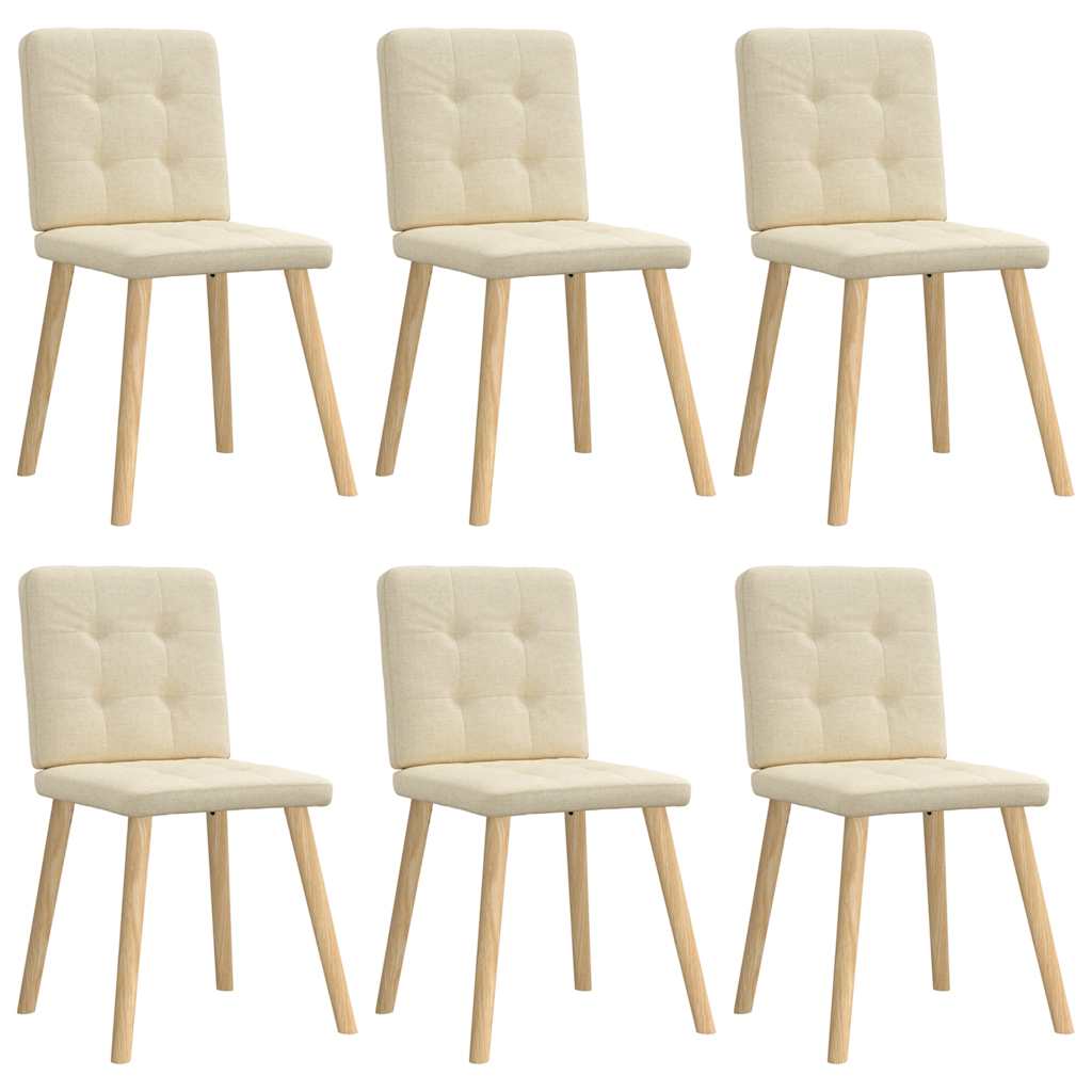 Chaises à manger lot de 6 crème tissu