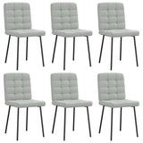 Chaises à manger lot de 6 gris clair velours