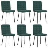 Chaises à manger lot de 6 vert foncé velours