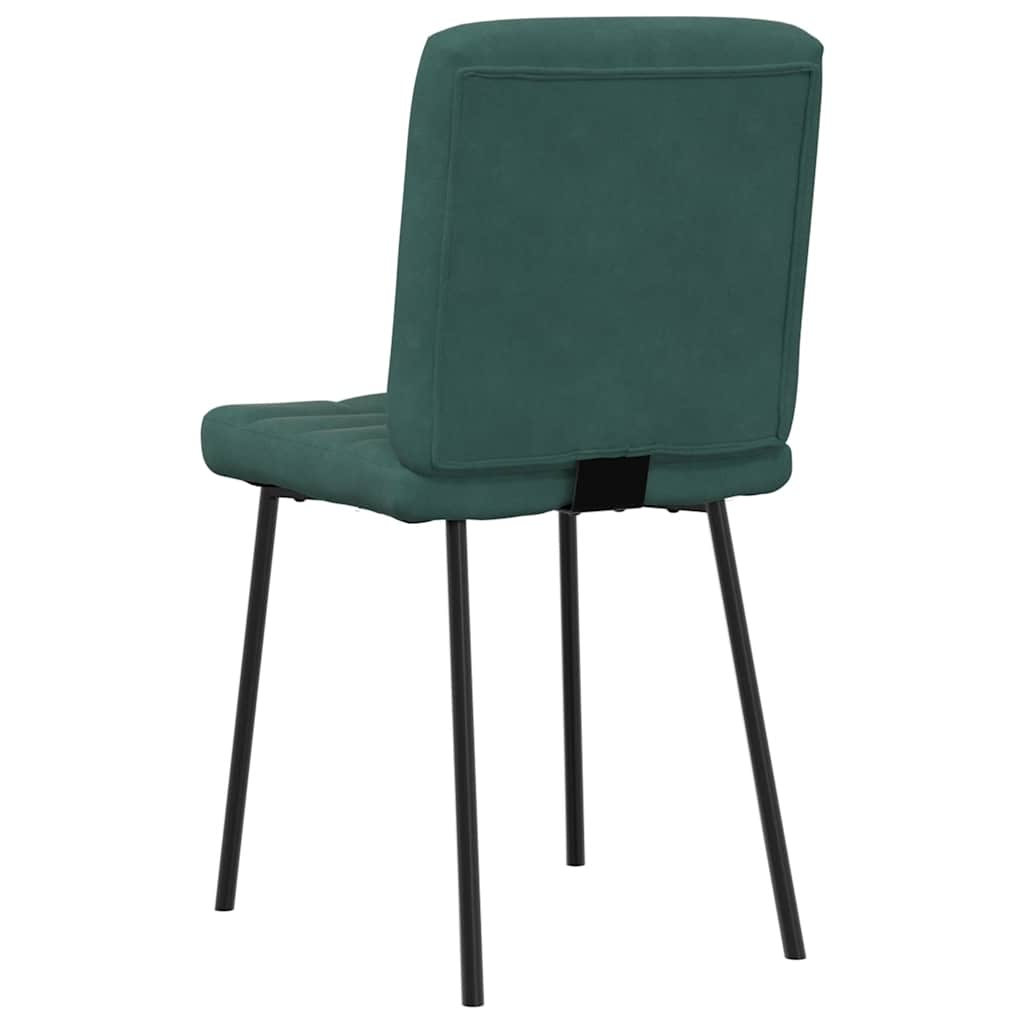 Chaises à manger lot de 6 vert foncé velours