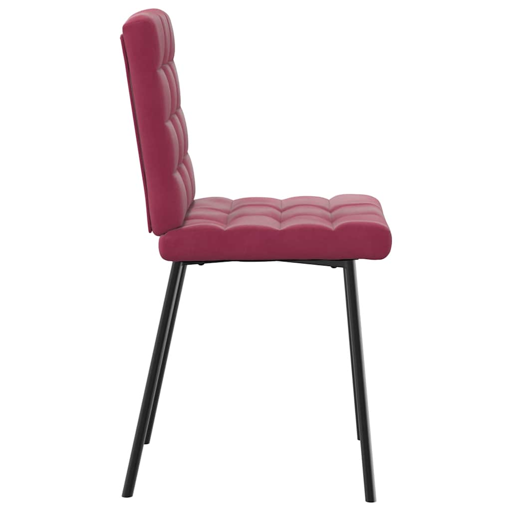 Chaises à manger lot de 6 rouge bordeaux velours