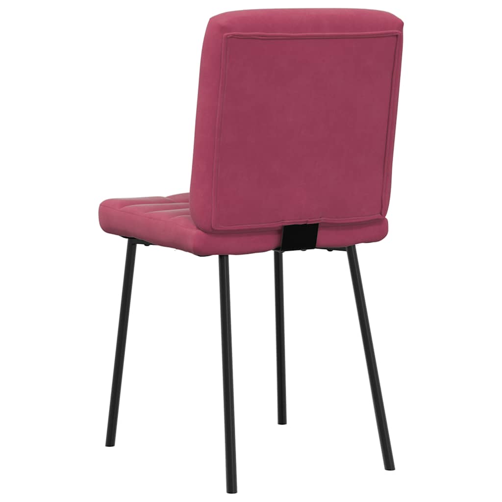 Chaises à manger lot de 6 rouge bordeaux velours