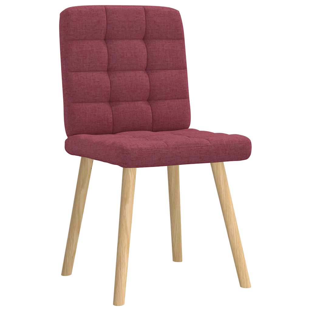 Chaises à manger lot de 6 rouge bordeaux tissu