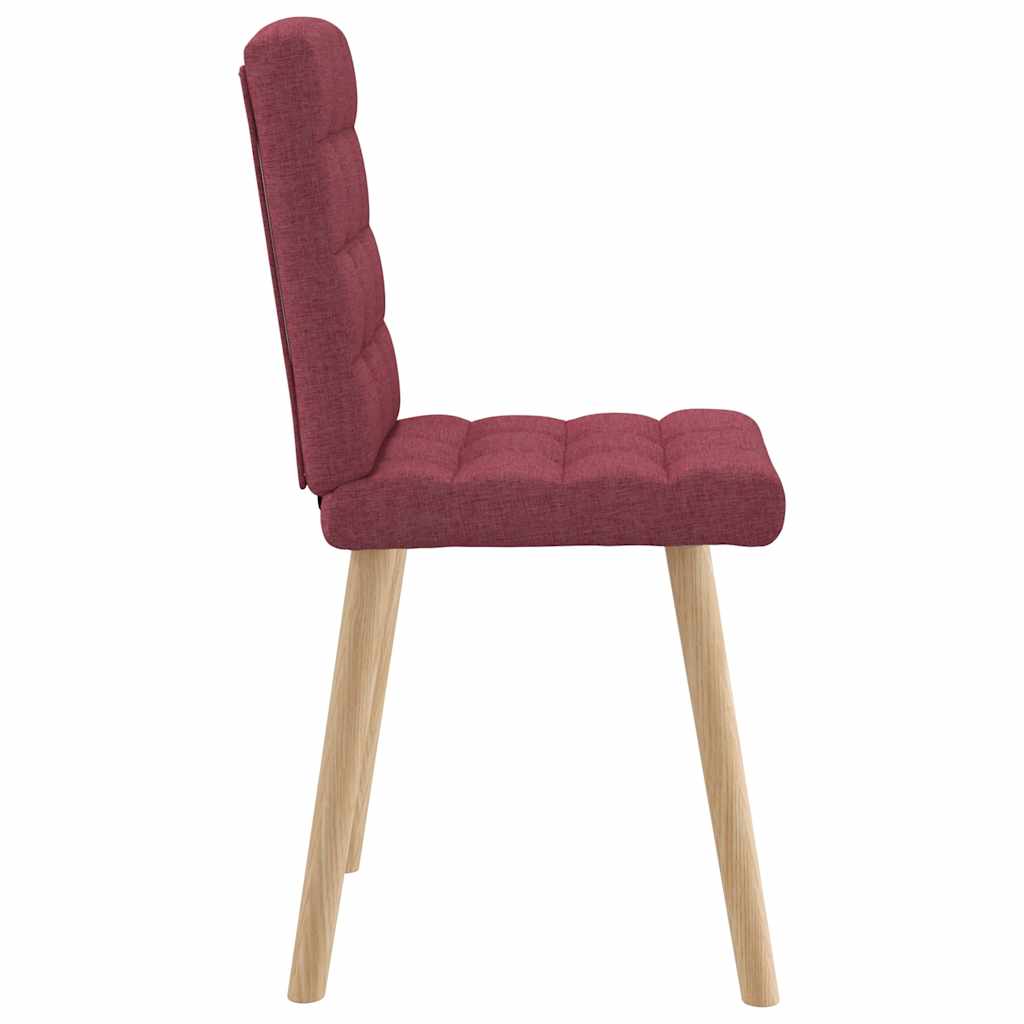 Chaises à manger lot de 6 rouge bordeaux tissu