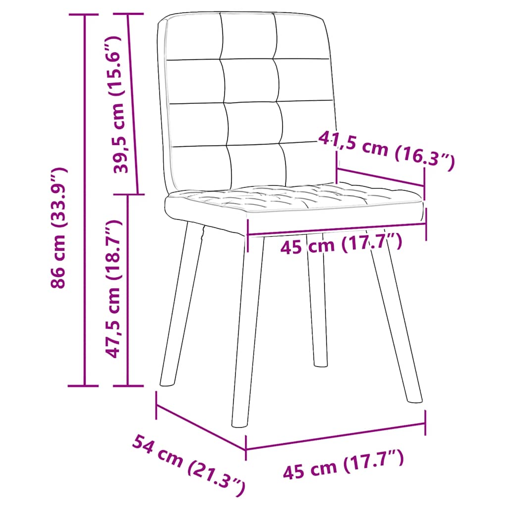 Chaises à manger lot de 6 marron foncé tissu