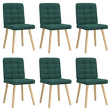 Chaises à manger lot de 6 vert foncé tissu