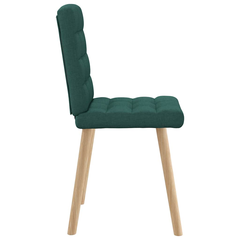 Chaises à manger lot de 6 vert foncé tissu