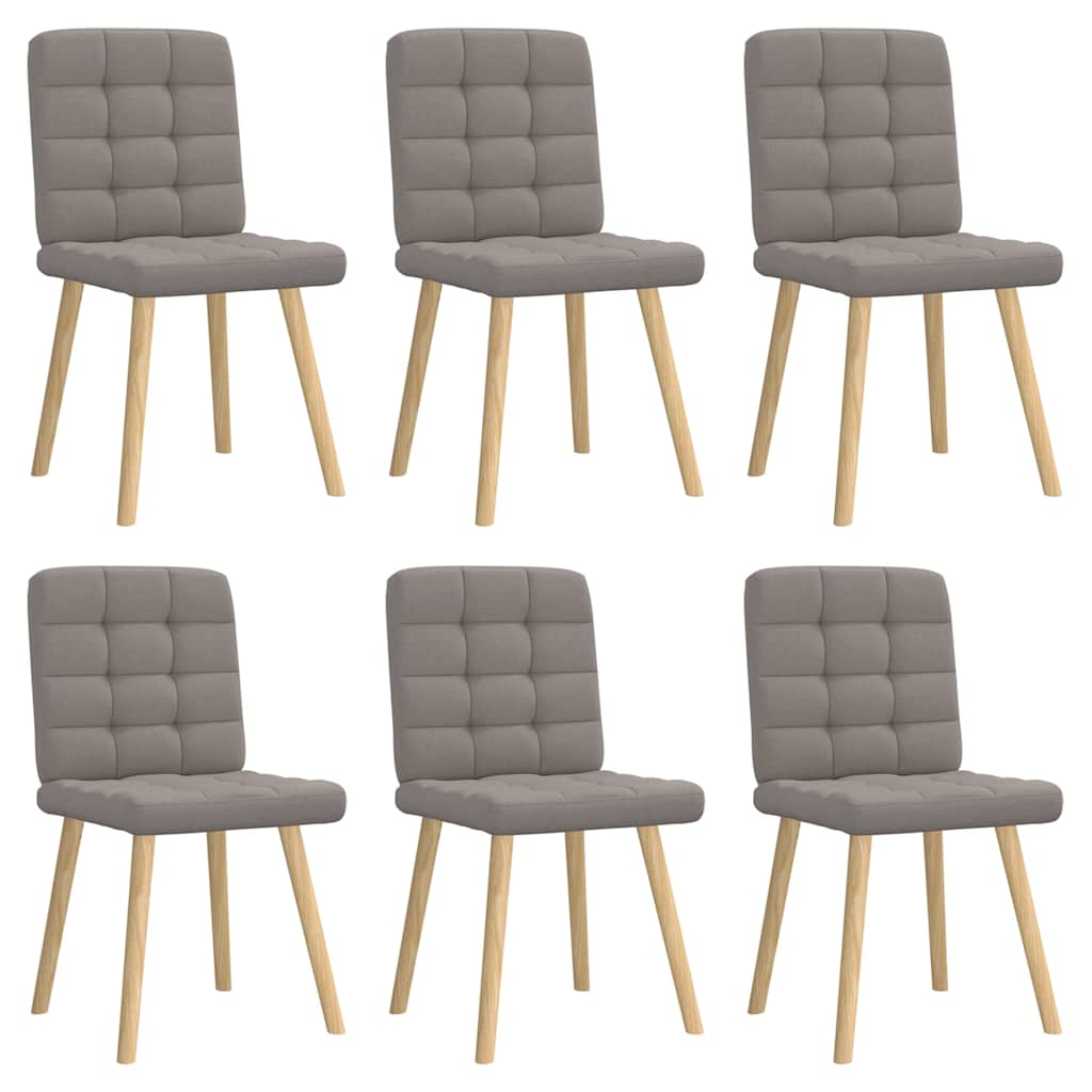 Chaises à manger lot de 6 taupe tissu