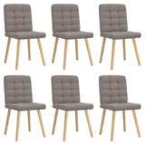 Chaises à manger lot de 6 taupe tissu