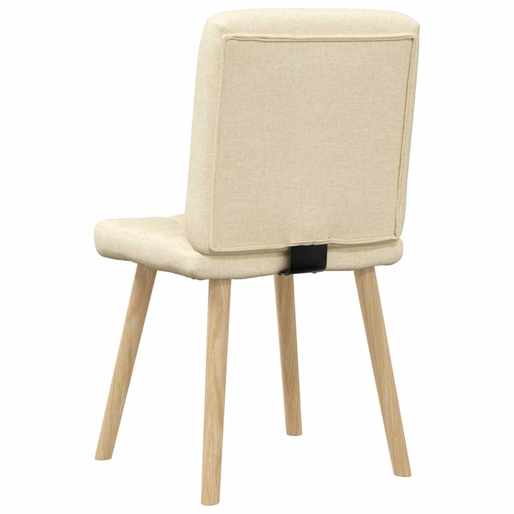 Chaises à manger lot de 6 crème tissu