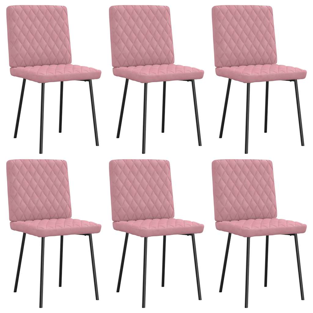 Dining chairs set of 6 pink velvet