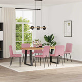 Dining chairs set of 6 pink velvet