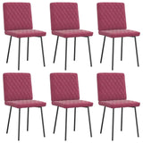 Dining chairs set of 6 burgundy red velvet