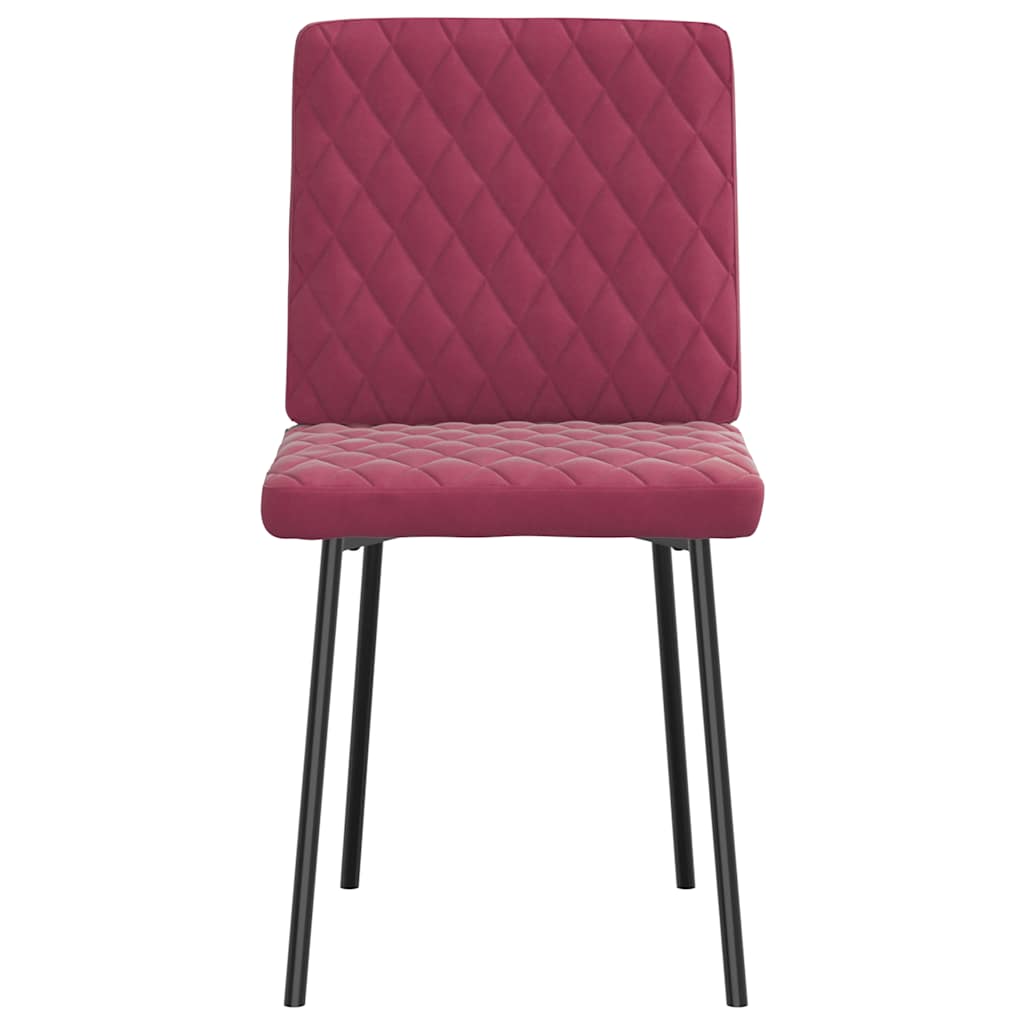 Dining chairs set of 6 burgundy red velvet