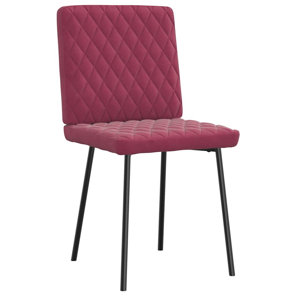 Dining chairs set of 6 burgundy red velvet