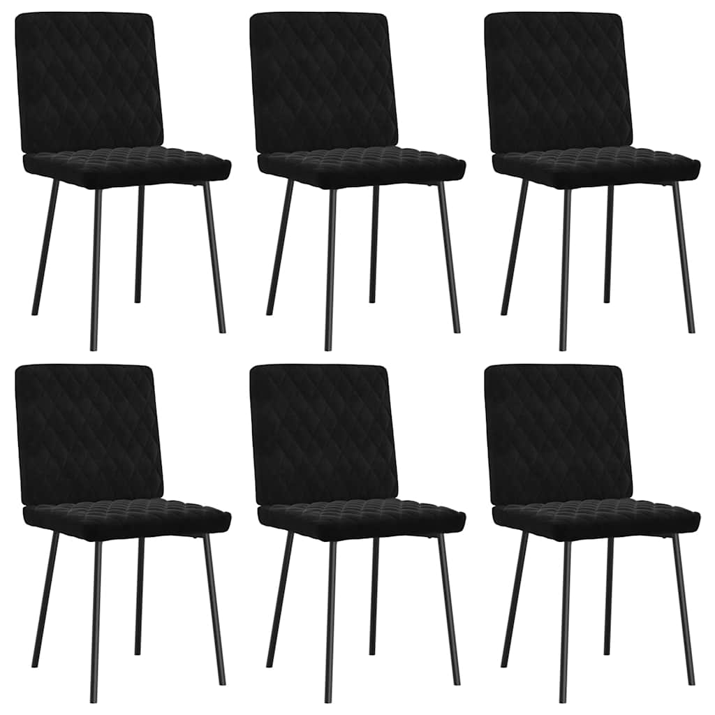 Dining chairs set of 6 black velvet