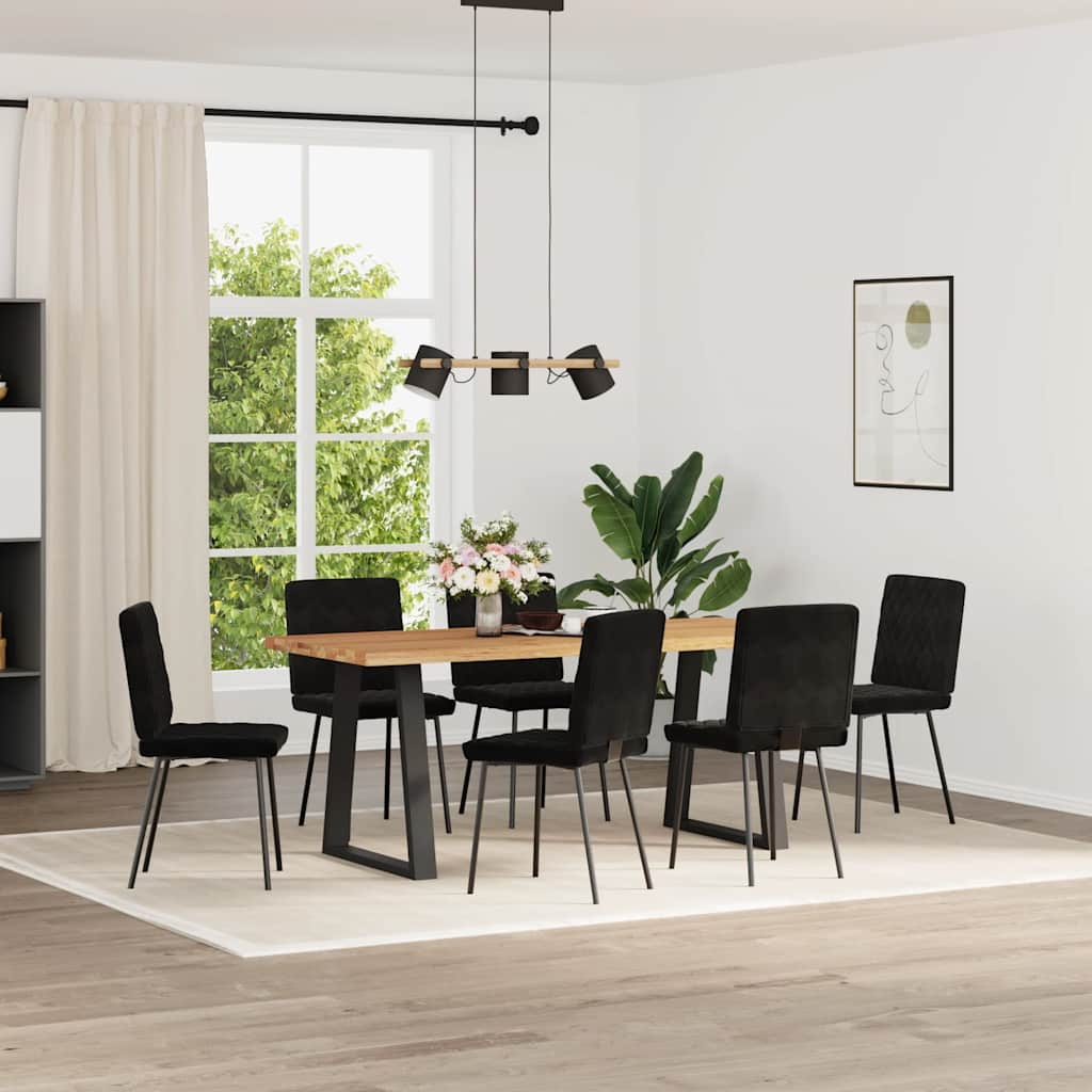 Dining chairs set of 6 black velvet