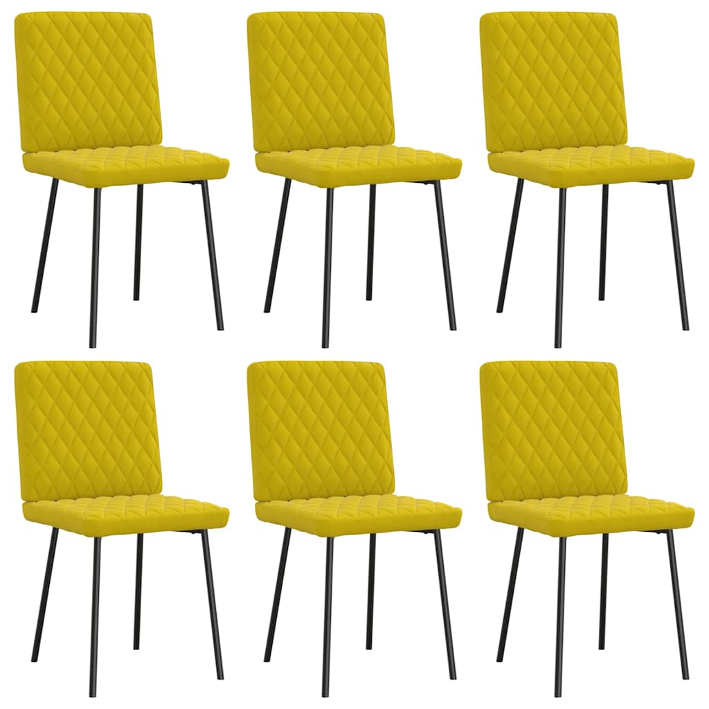 Dining chairs set of 6 yellow velvet