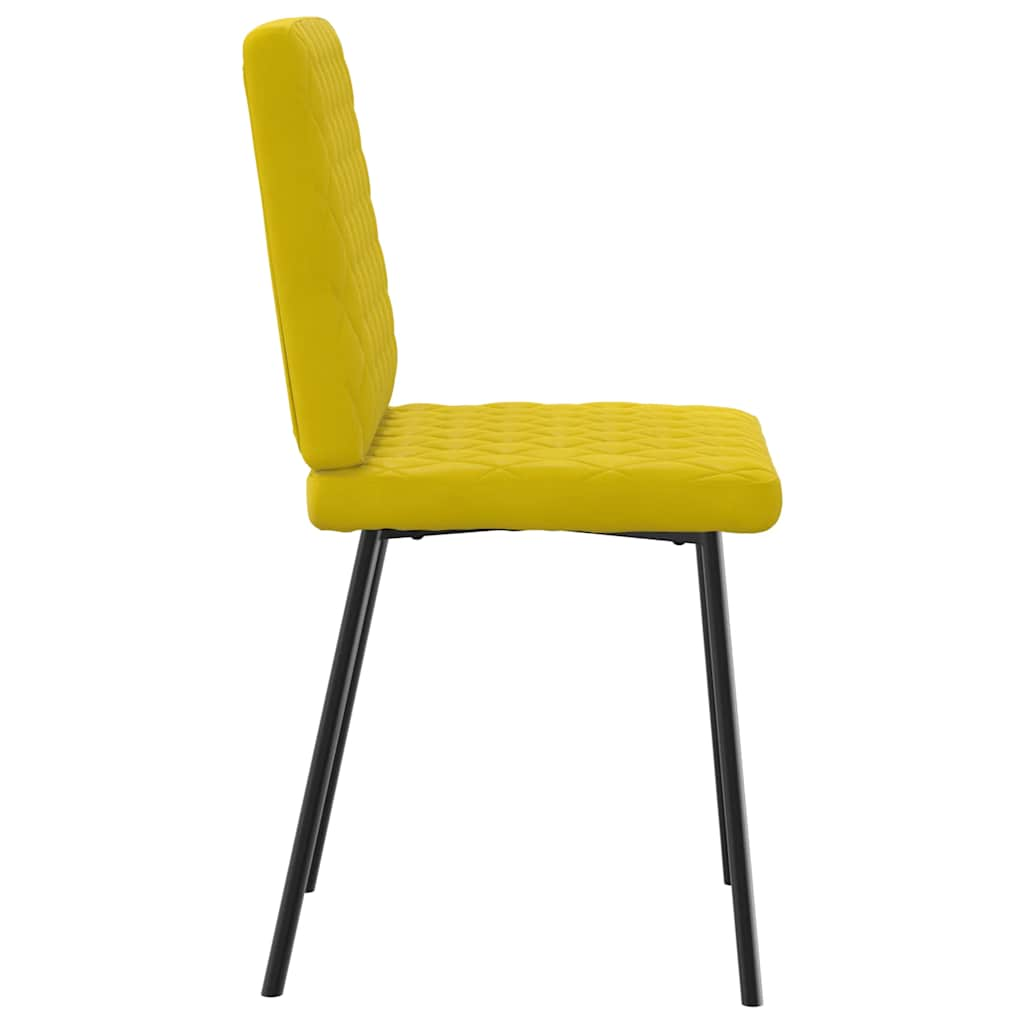 Dining chairs set of 6 yellow velvet