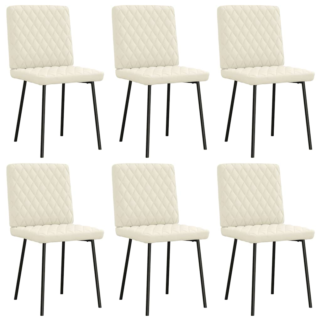 Dining chairs set of 6 cream velvet