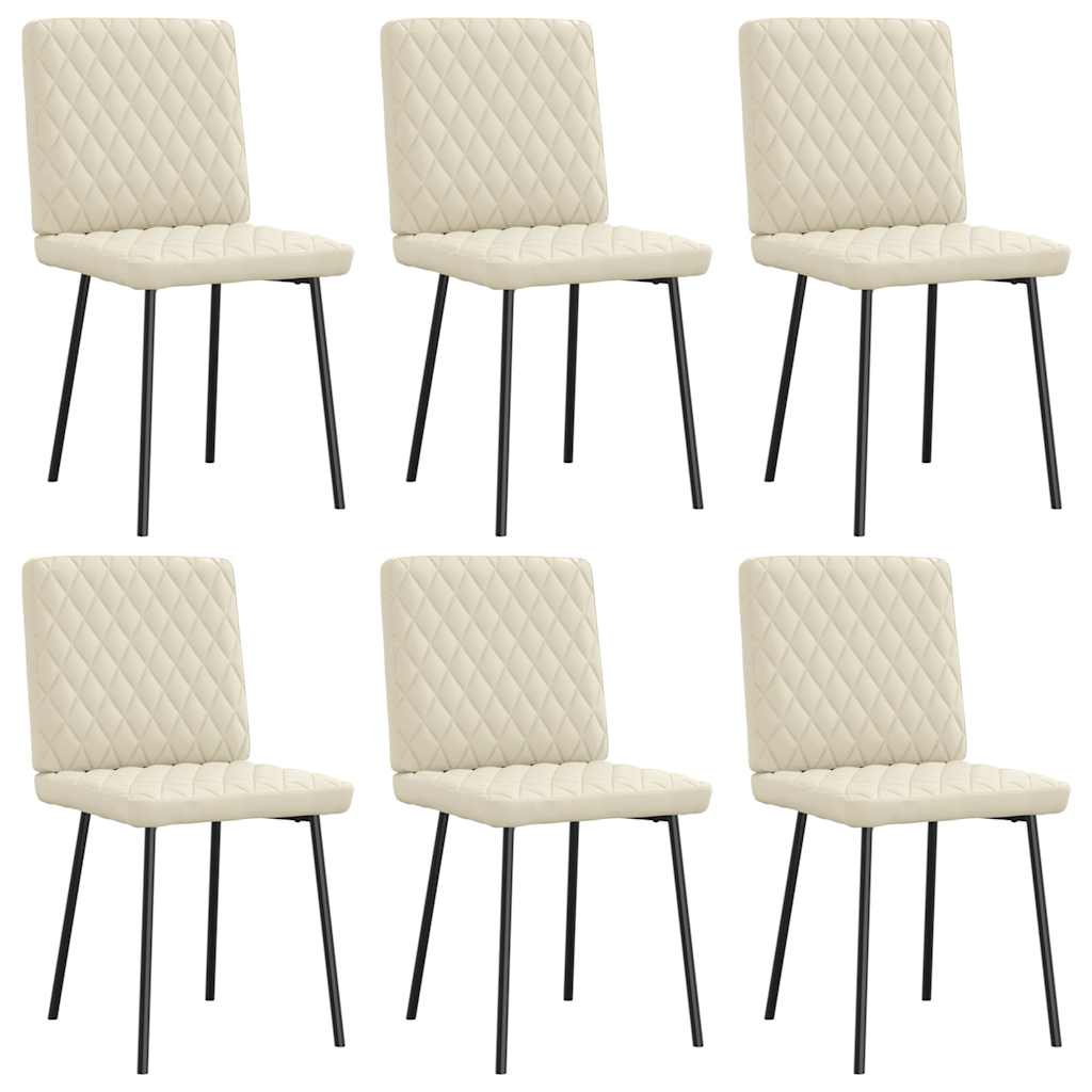 Dining chairs set of 6 cream faux leather