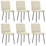 Dining chairs set of 6 cream faux leather