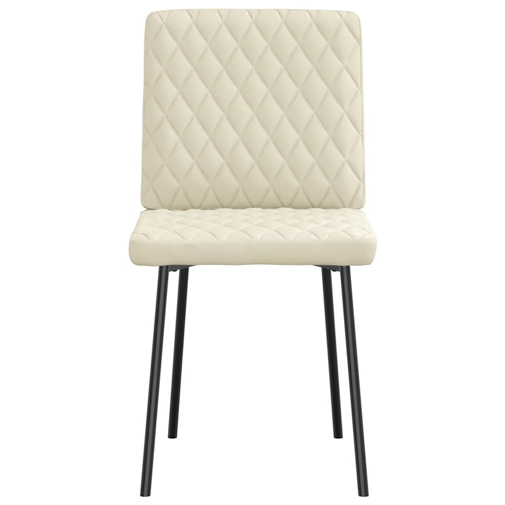 Dining chairs set of 6 cream faux leather