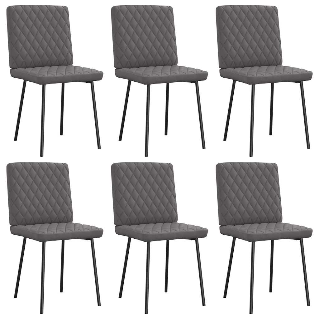 Dining chairs set of 6 gray faux leather