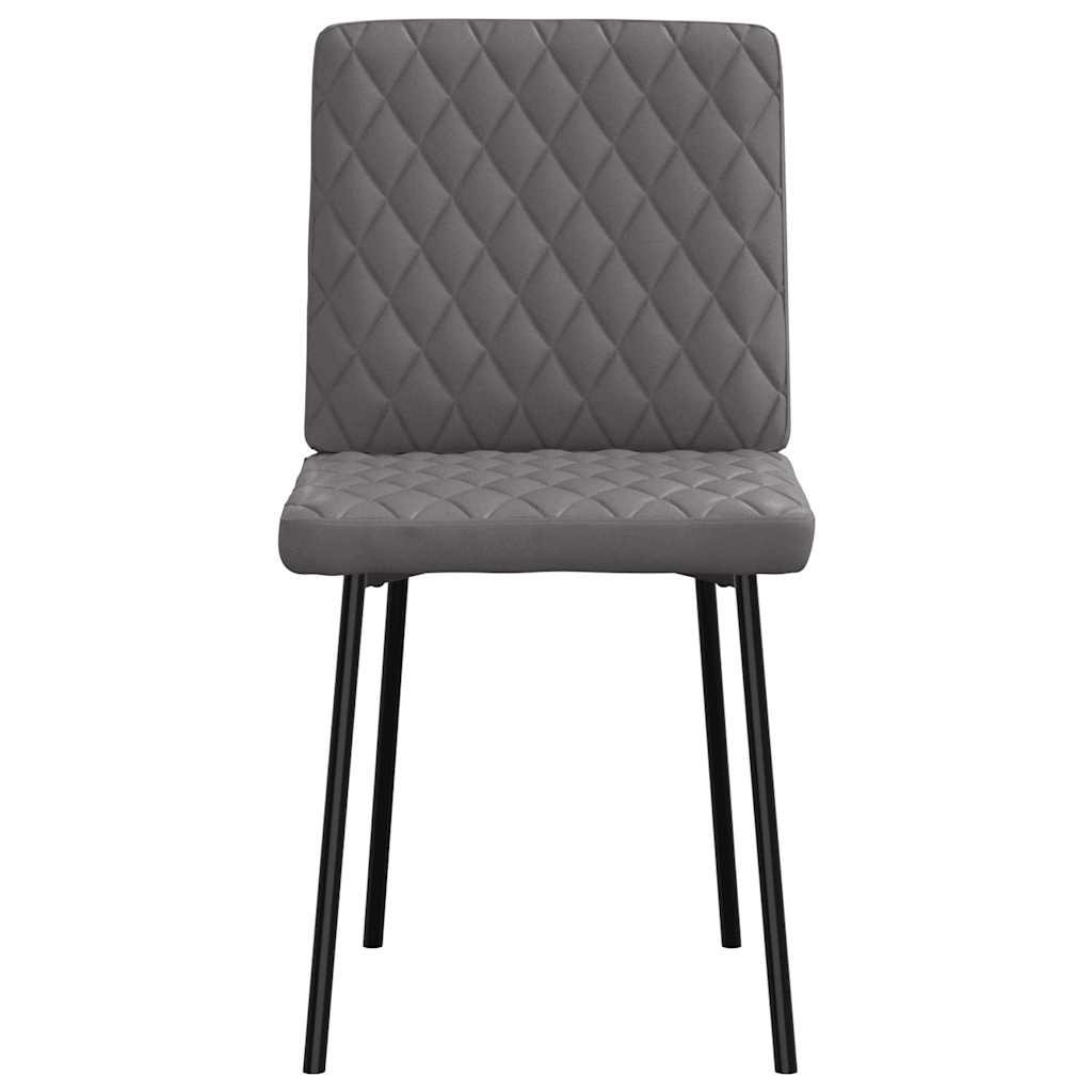 Dining chairs set of 6 gray faux leather