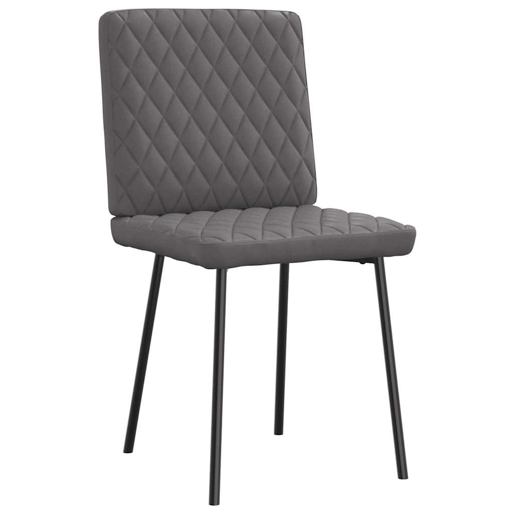 Dining chairs set of 6 gray faux leather