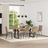 Dining chairs set of 6 cappuccino faux leather