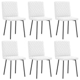 Dining chairs set of 6 white faux leather