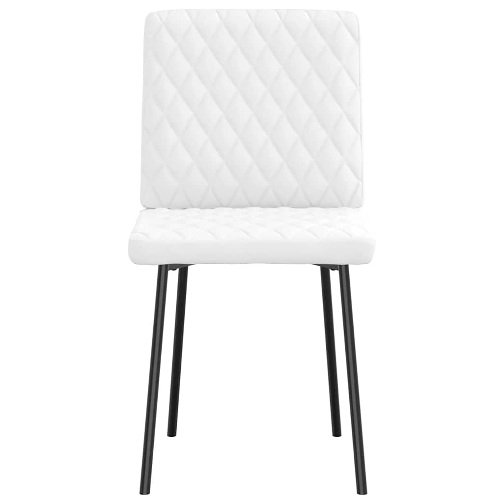 Dining chairs set of 6 white faux leather