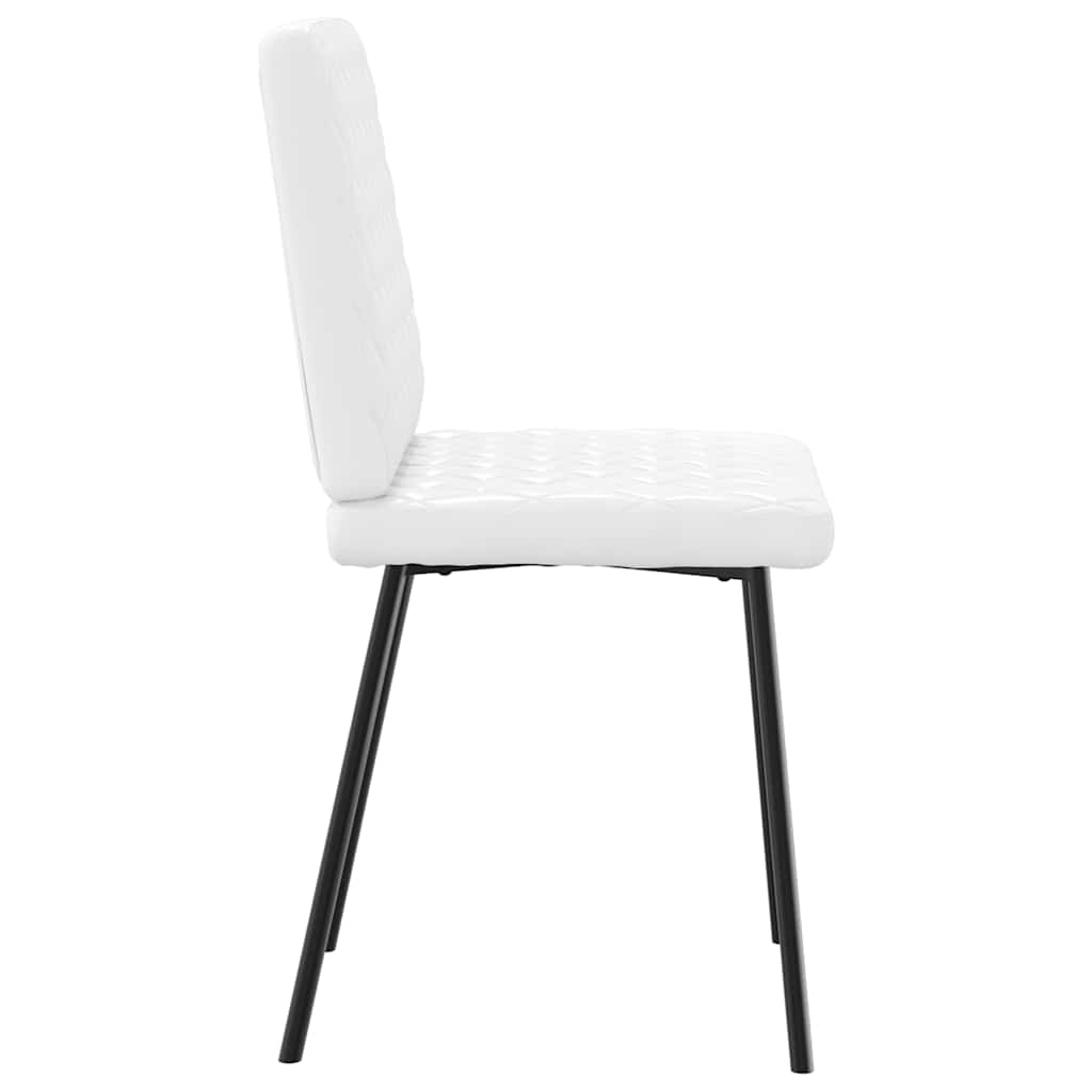 Dining chairs set of 6 white faux leather