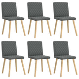 Chaises à manger lot de 6 gris foncé tissu