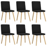 Chaises à manger lot de 6 noir tissu