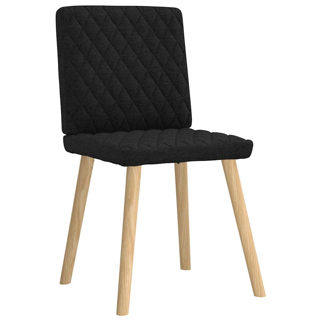 Chaises à manger lot de 6 noir tissu