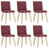 Dining chairs set of 6 burgundy red fabric