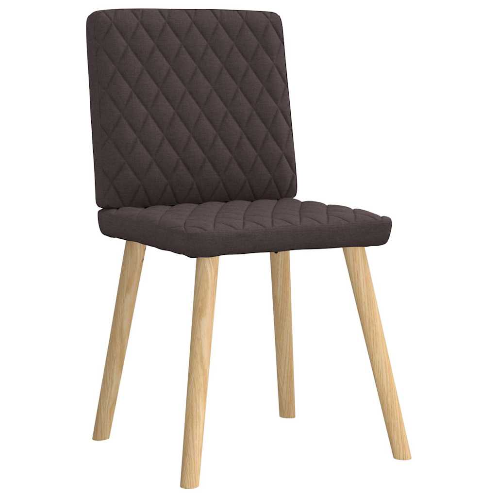 Chaises à manger lot de 6 marron foncé tissu