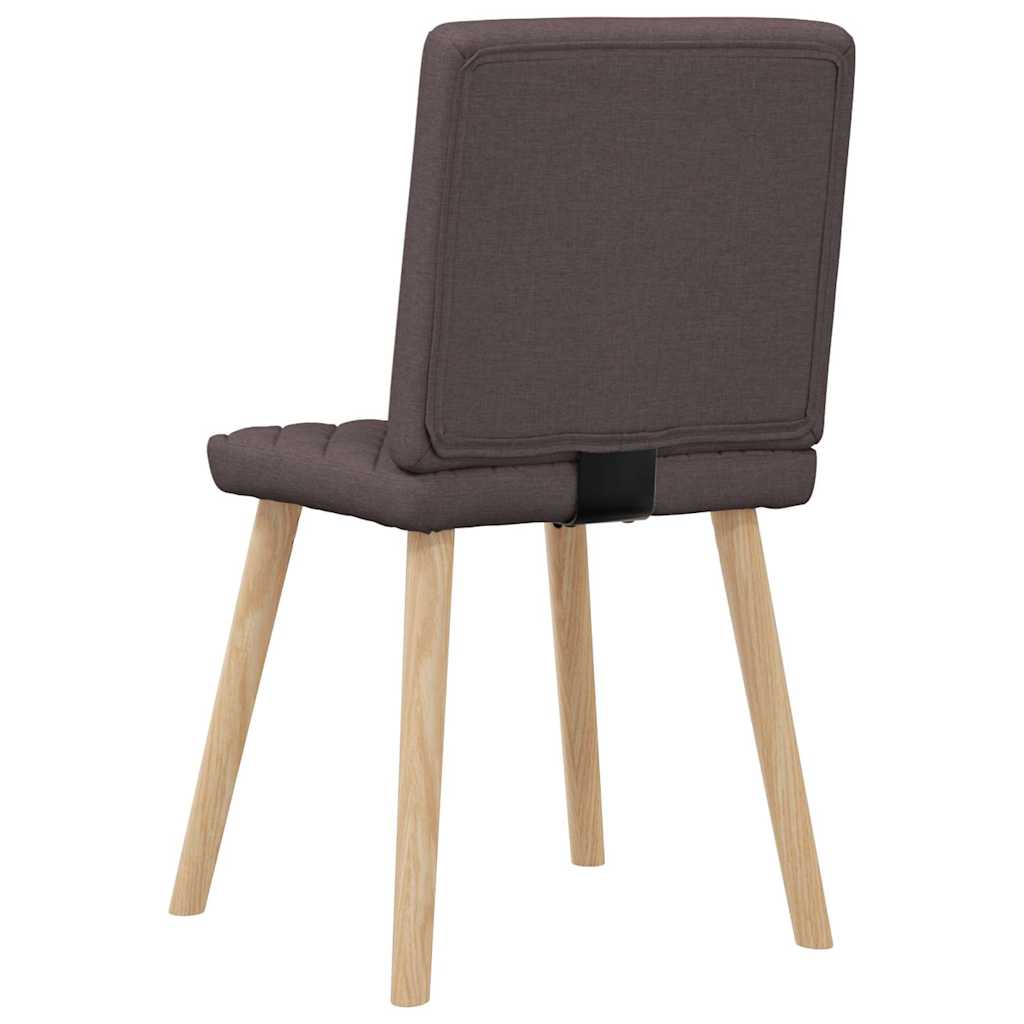 Chaises à manger lot de 6 marron foncé tissu