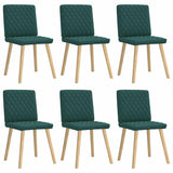 Dining chairs set of 6 dark green fabric