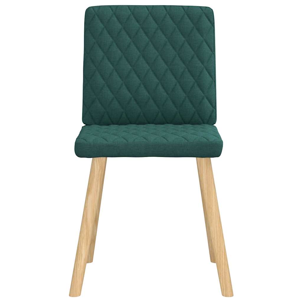 Dining chairs set of 6 dark green fabric