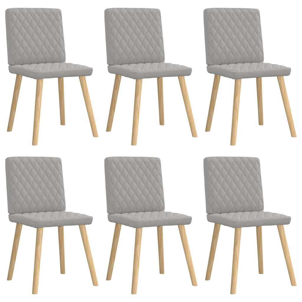 Dining chairs set of 6 cloud gray fabric