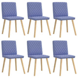 Dining chairs set of 6 blue denim fabric