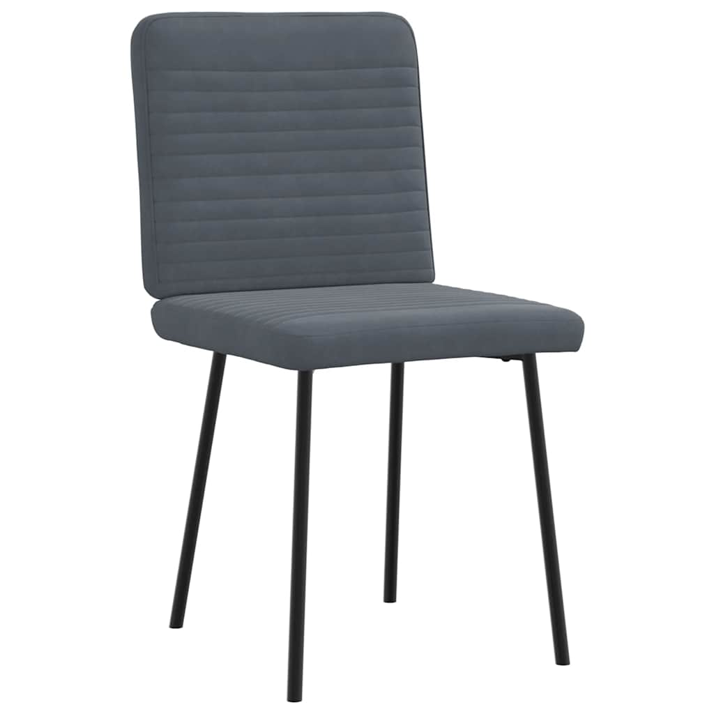 Chaises à manger lot de 6 gris foncé velours