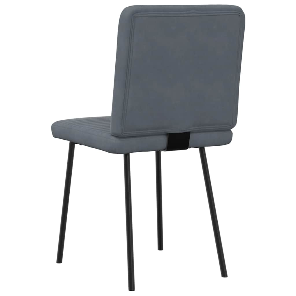 Chaises à manger lot de 6 gris foncé velours