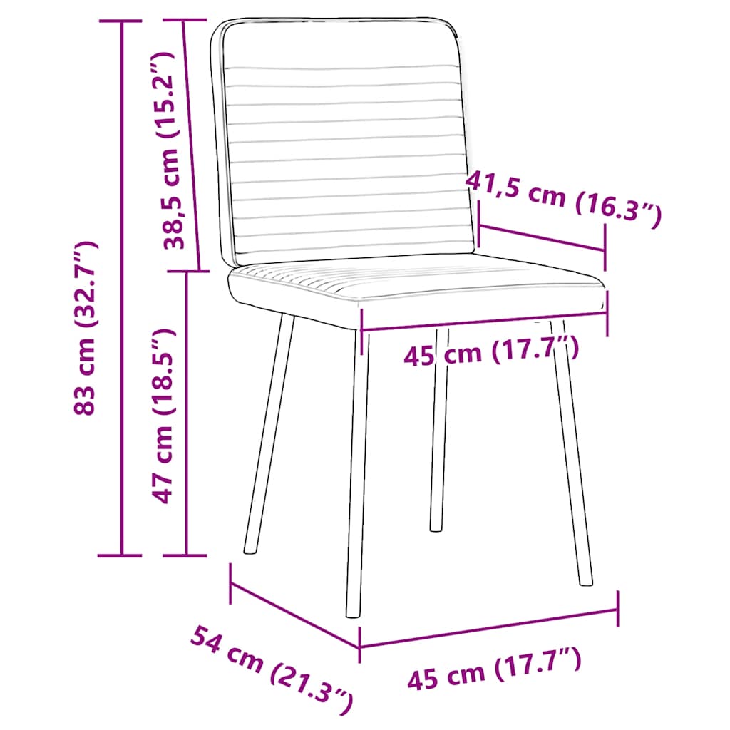 Chaises à manger lot de 6 gris foncé velours