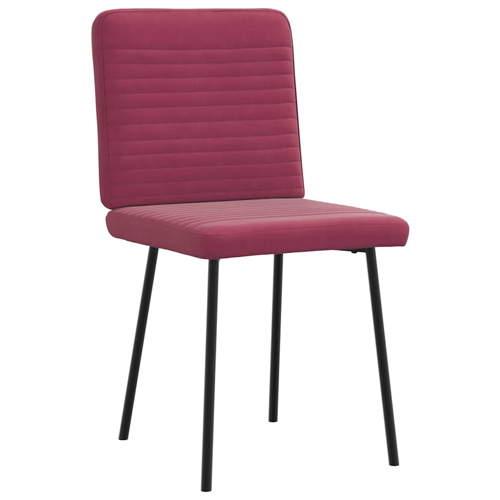 Dining chairs set of 6 burgundy red velvet