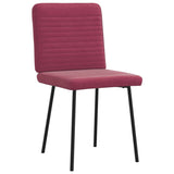 Chaises à manger lot de 6 rouge bordeaux velours