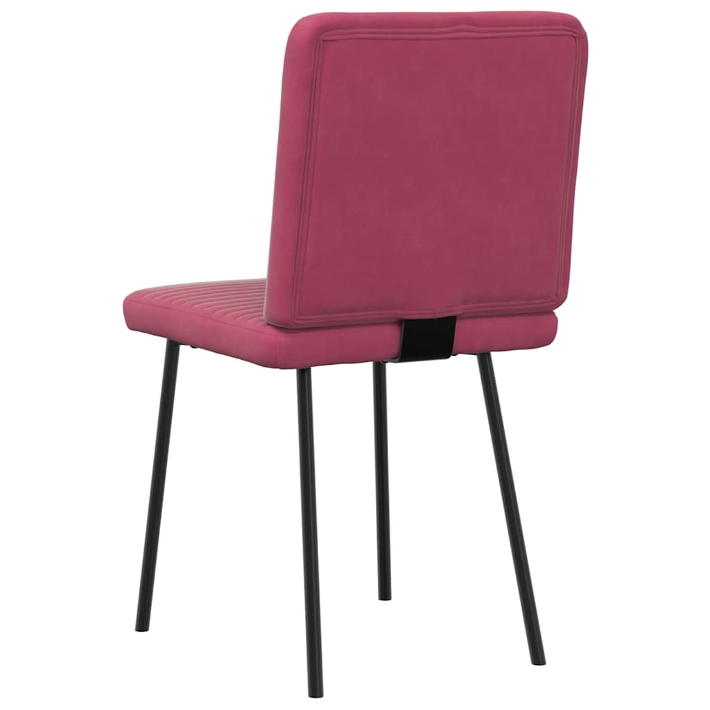 Chaises à manger lot de 6 rouge bordeaux velours